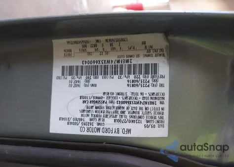 2005 Mercury Grand Marquis Gs из США, поврежденный, VIN 2MEFM74WX5X660043